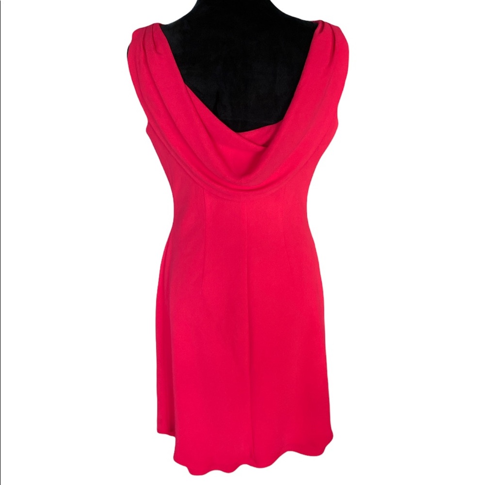 *SOLD*Evan Picone Red Drape Back Dress - Picture 2 of 7
